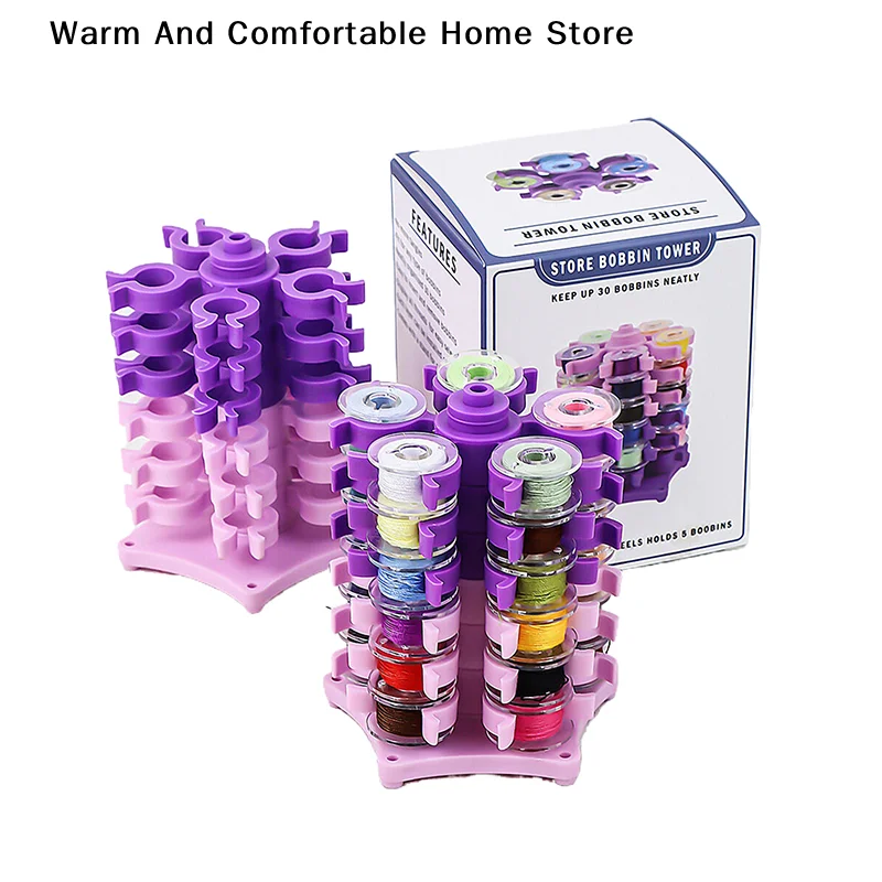 

Storage Clip Stand Sewing Bobbins Tower For 30 Thread Spool Plastic Holder Clamp Organizer Sewing Machine DIY Embroidery Tool