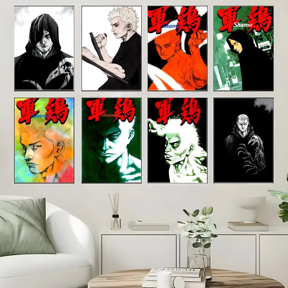 Póster de Manga Psicológica Oscura S-Shamo, Resistente al Agua, Duradero, Decoración de Pared para Cualquier Espacio