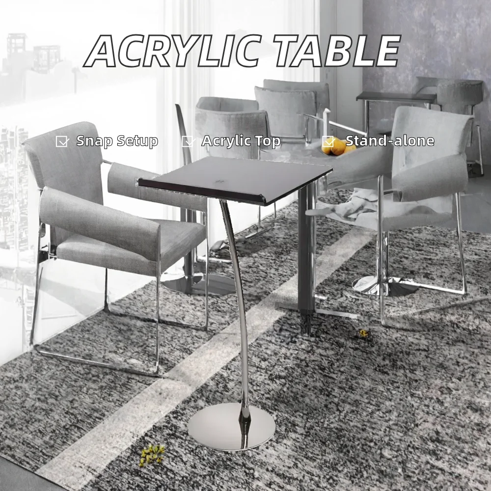Recyclable Small Side Table for Church Furniture Acrylic Top and Metal Stand with Lectern Base for Display Racks