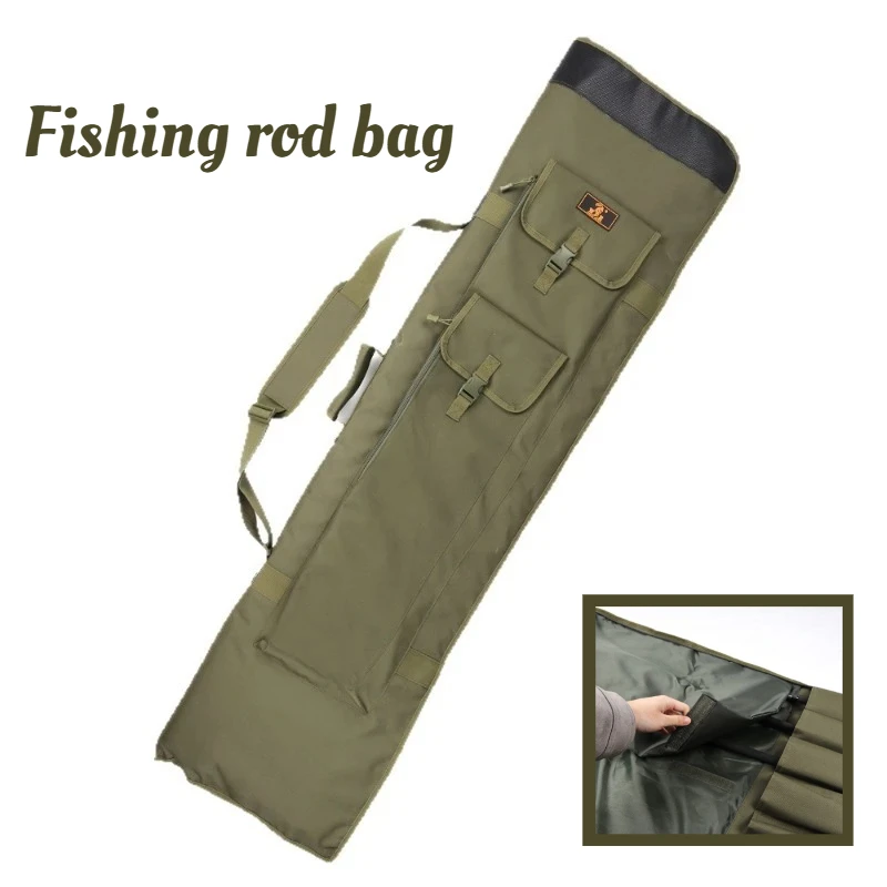 Foldable Fishing Bag Fishing Equipment Large Capacity Oxford Cloth Rod Bag Portable Tackle Tools Pole Storage Bags Supplies