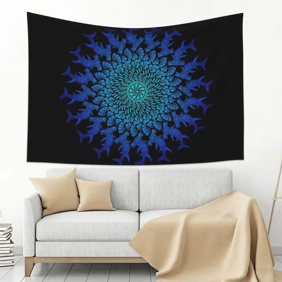 

Tribal Hammerhead Mandala Tapestry
