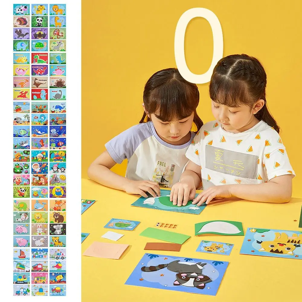 

12PCS Multicolor 3D EVA Foam Sticker Fun Learning Developmental Puzzles DIY Material Cartoon Animal Vehicle Handmade Decals