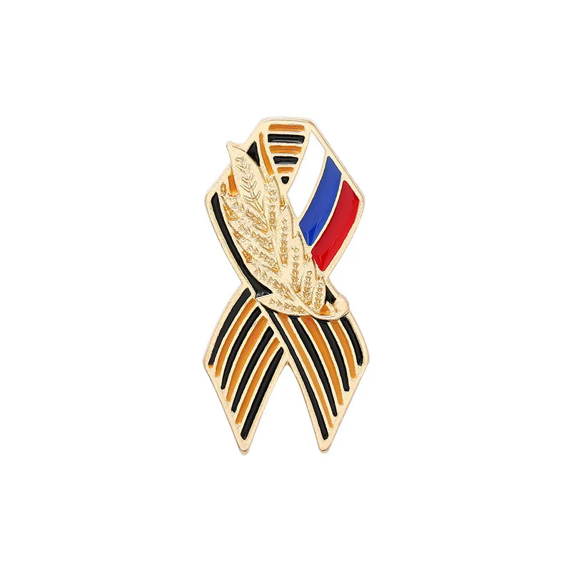 Ribbon Sign Badge With Russian Flag Saint George Victory Day Lapel Pin Festive Brooches History Memory Symbol Pins For Backpack