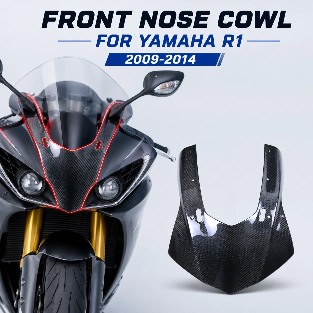 

Front Nose Cowl Fairing Carbon Fiber for Yamaha R1 2009-2014 Motorcycle Accessories