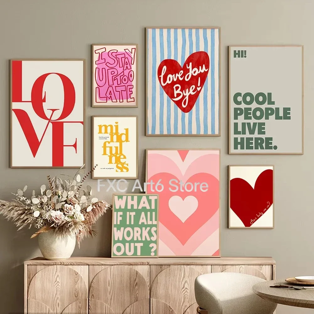 1PCS Frameless Modern Simple Love Funny Introduction Poster Printing Fashion Home Apartment Canvas Painting Wall Decor Home Dini