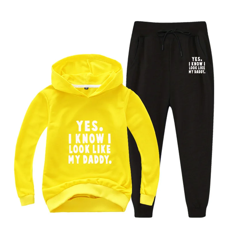 2025Cross-Border New Spring Casual Two-Piece Cartoon Boys and Girls Long Sleeve Sweatshirt and Jogger Pants Set