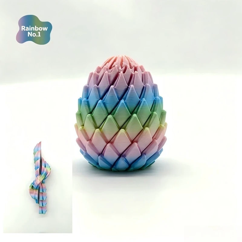 1/2 Pcs 3D Printing Deformable Slime Ball Creative Twist Finger Decompression New Dragon Egg Rotation Deformation Model Toy
