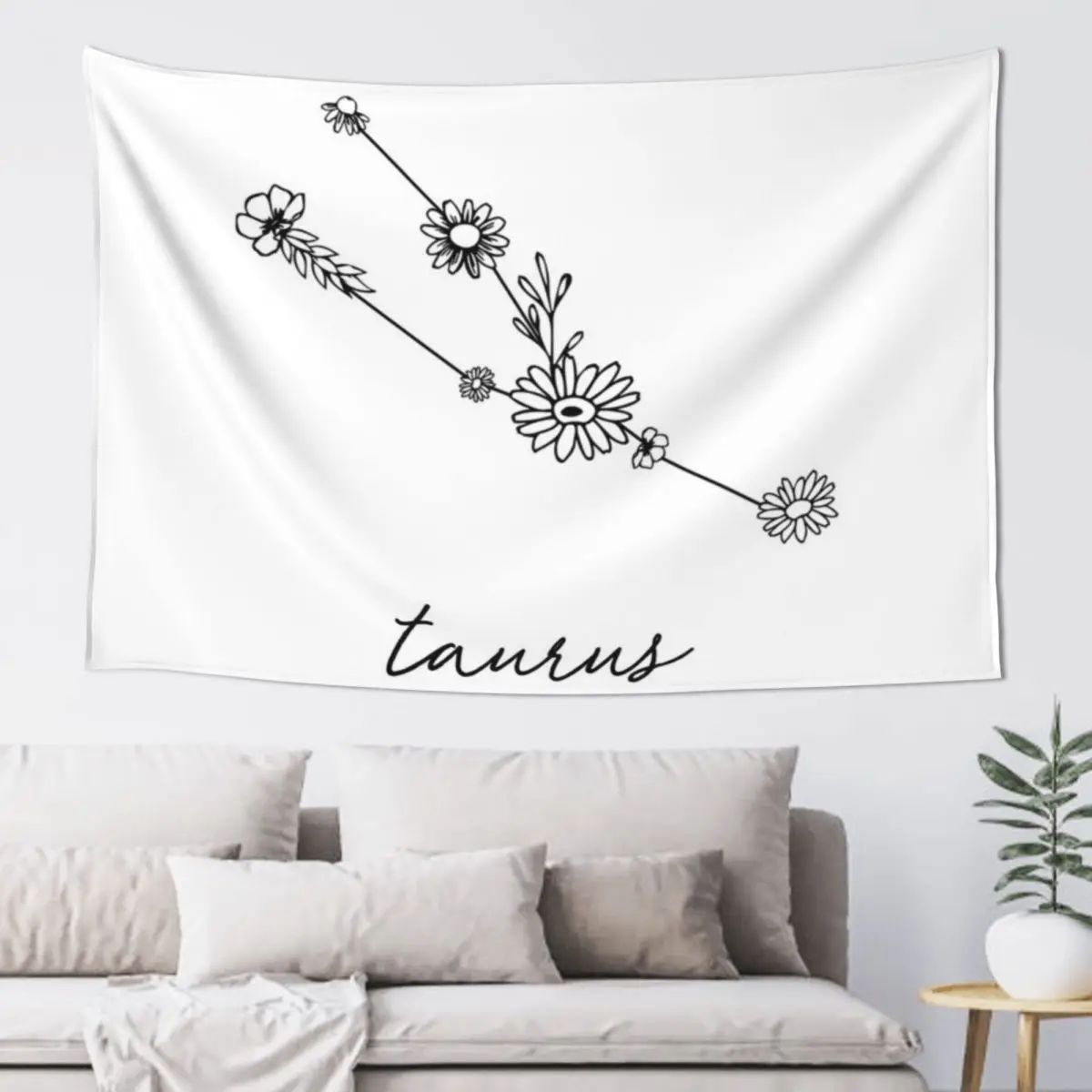 

Taurus Zodiac Wildflower Constellation Tapestry Bedrooms Decorations Home Decorations Aesthetic Custom Tapestry