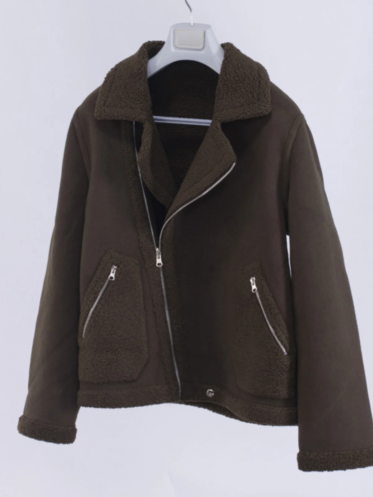 

High-End Men's Double-Sided Wear Fce Lined Thiened Winter Jaet Lamb Fur Coat Autumn Winter Outerwear