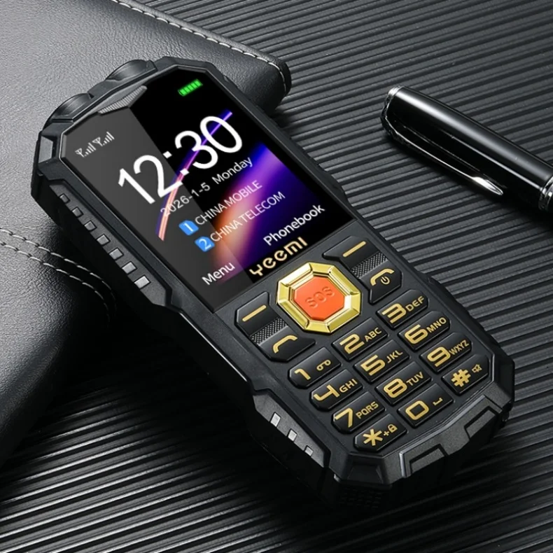 YEEMI Q5 4G Button Phone 2.4inches Dual SIM Card HD Call Camera FM LED Flashlight LTE Type-C Triple-proof Outdoor Mobile Phone
