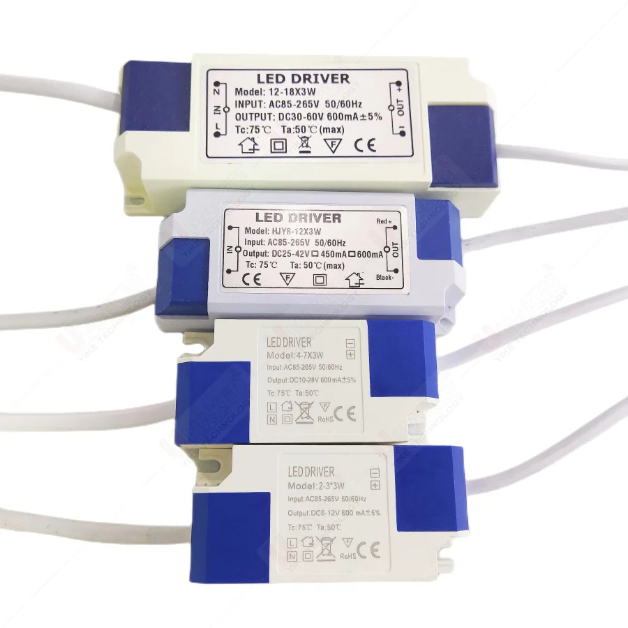 High PF Constant Current LED Driver 600mA 3W 10W 20W 30W 40W 50W 60W1-2x3w 6-10x3w 10-18x3w 18-30x3W Lamp Lighting Transformers