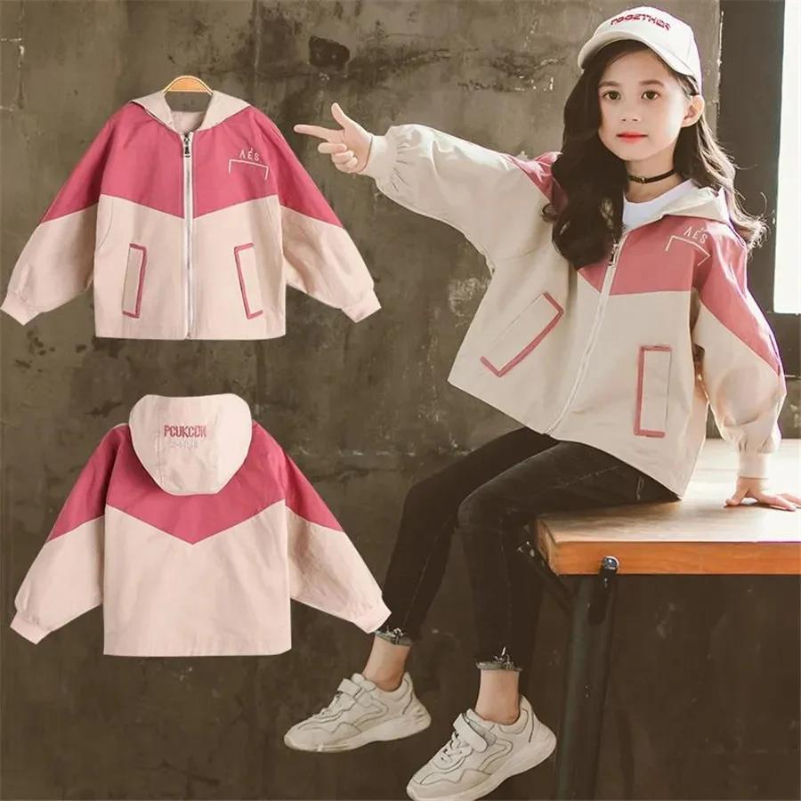 

Kids Coats For Girls Spring Autumn Trench Children Outerwear Fall Windbreaker 8 10 12 13 Years Teenage Jackets