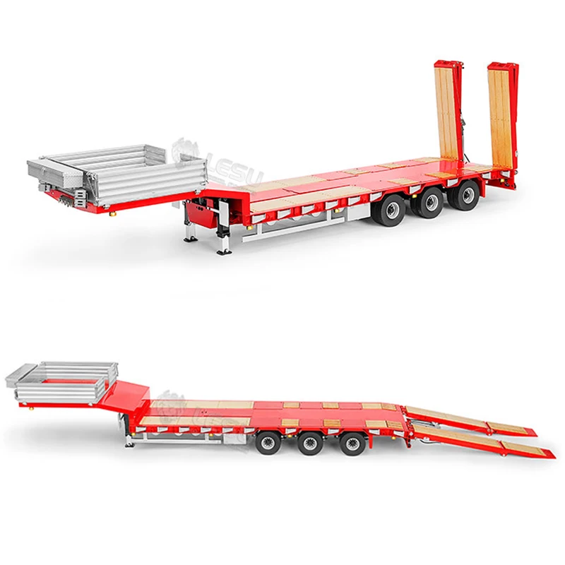 LESU Hydraulic Trailer 1/14 Tamiya Engineering Semi-Trailer with Hydraulic Lifting Tailgate High Load Capacity Model Toy