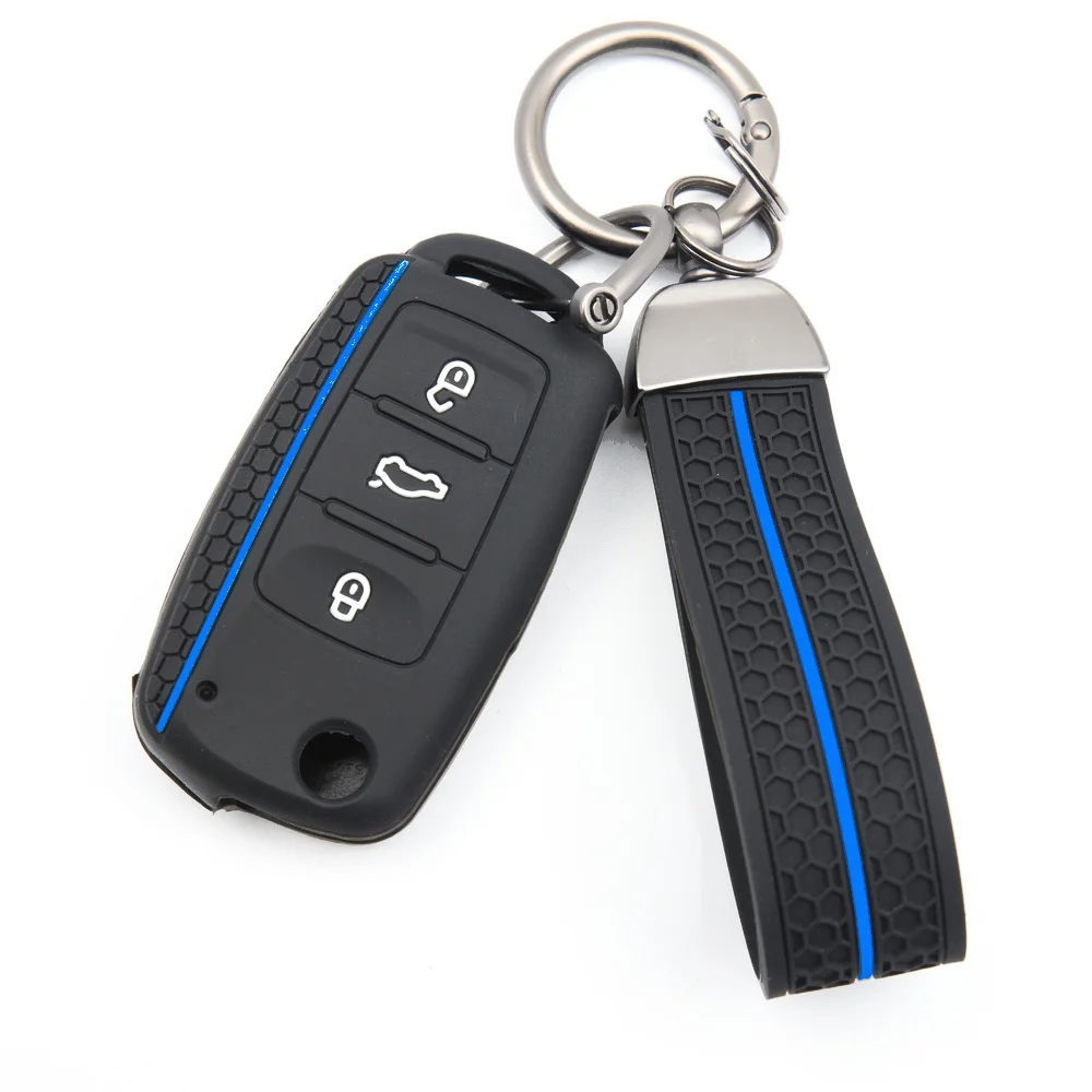 Soft Key Holder With Lanyard For Volkswagen Golf Passat Jetta Lavida Bora Santana Slim Fit Lightweight Drop Resistant Daily Use