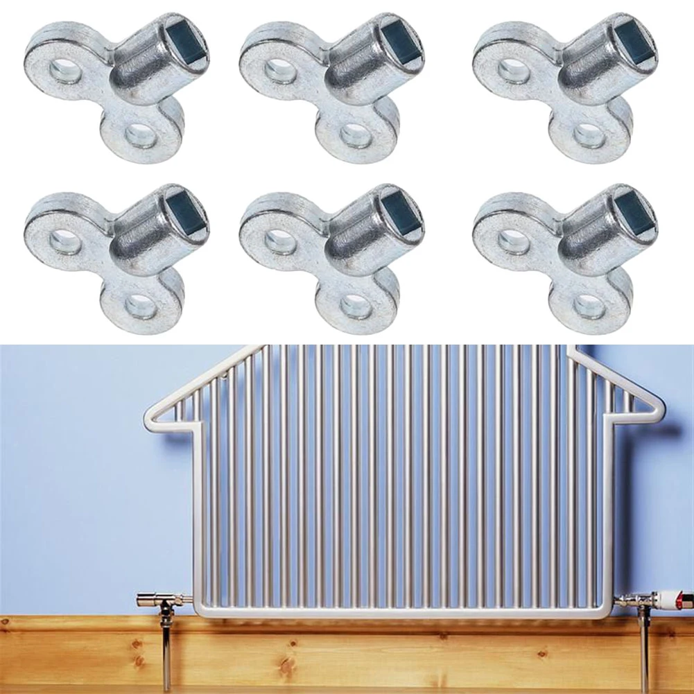 Llave de purga de calentador de aleación de Zinc, purgador de plomería, radiadores plateados, llave de ventilación de aire, accesorios de herramientas de calefacción Central, 6 piezas