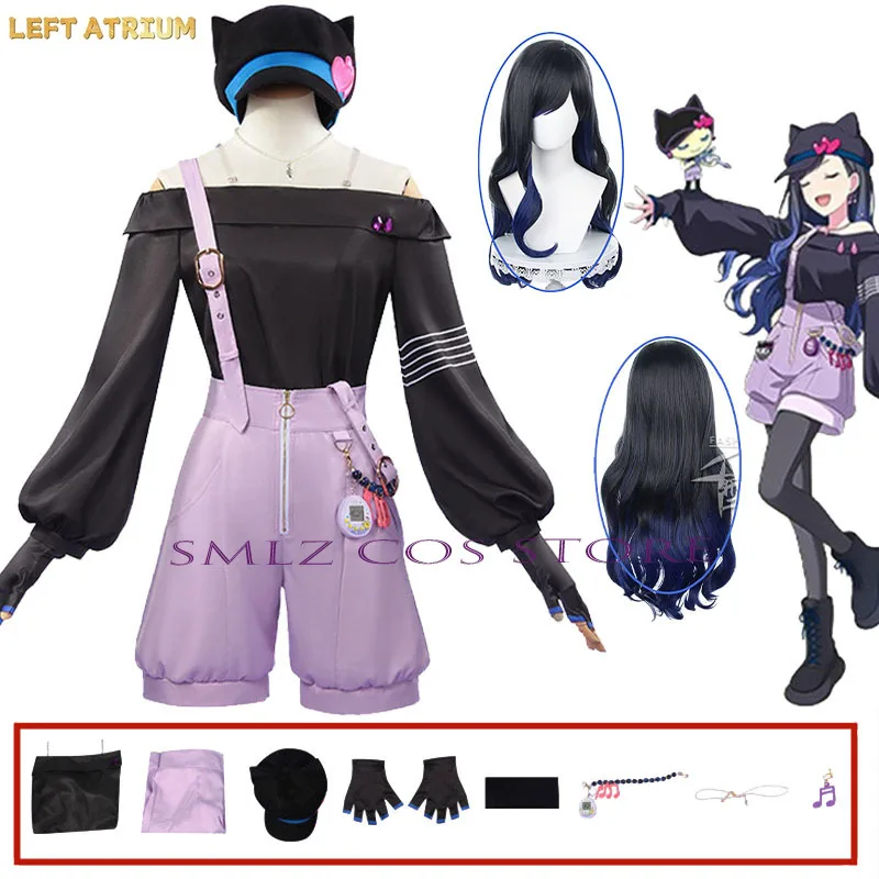 

2025 Devil Shiraishi An Cosplay Anime PJSK VBS Cute Shiraishi An Rompers Hat Top Suit Christmas Party Play Outfit for Woman