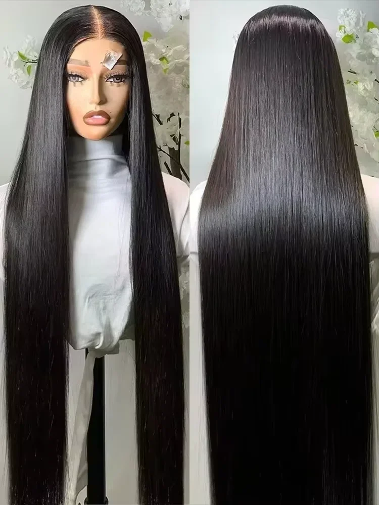 

Bone Straight 250 Density 13x6 HD Lace Front Human Hair Wigs 30 40 Inch Brazilian 13x4 Transparent Lace Frontal Wig For Women
