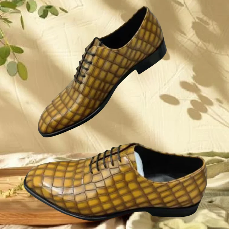 

Stone Pattern Shoes for Men Square Toe Low Heels Crossover Strap Males Loafers Pu Leather Chassure Hommes Shallow Zapatos Hombre