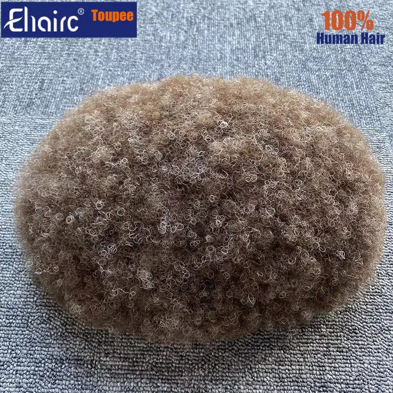 

Durable Premier Afro Toupee for Men Toupee Wig For Black Men Male Hair Prosthesis 6" Mens System Unit Wig for Men