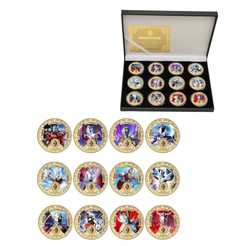 

Classic Cartoon Ultraman Coin Set Anime Metal Collectible Coins for Kids Hot Japanese Cartoon Badge Toy Gift Holiday Collection
