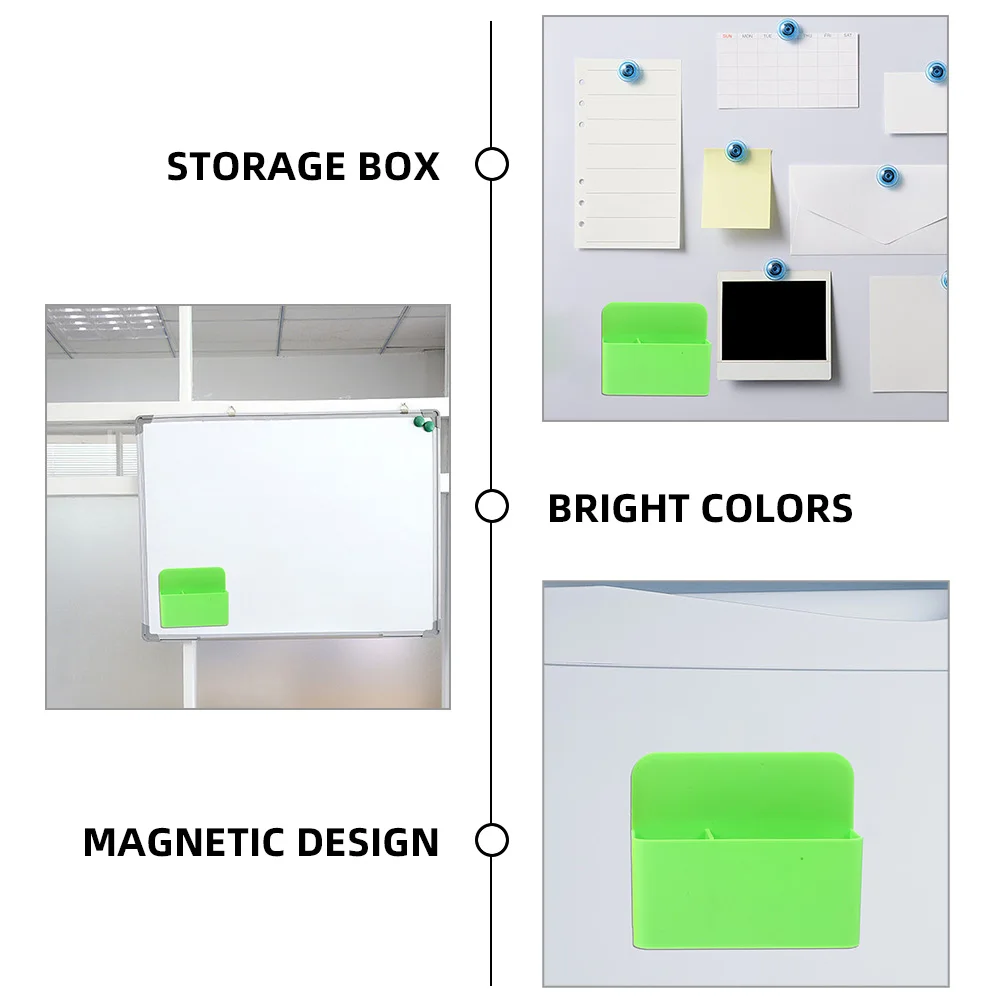 

2 Pcs Magnetic Storage Box Pens Container Rack Whiteboard Accessories Holders Abs