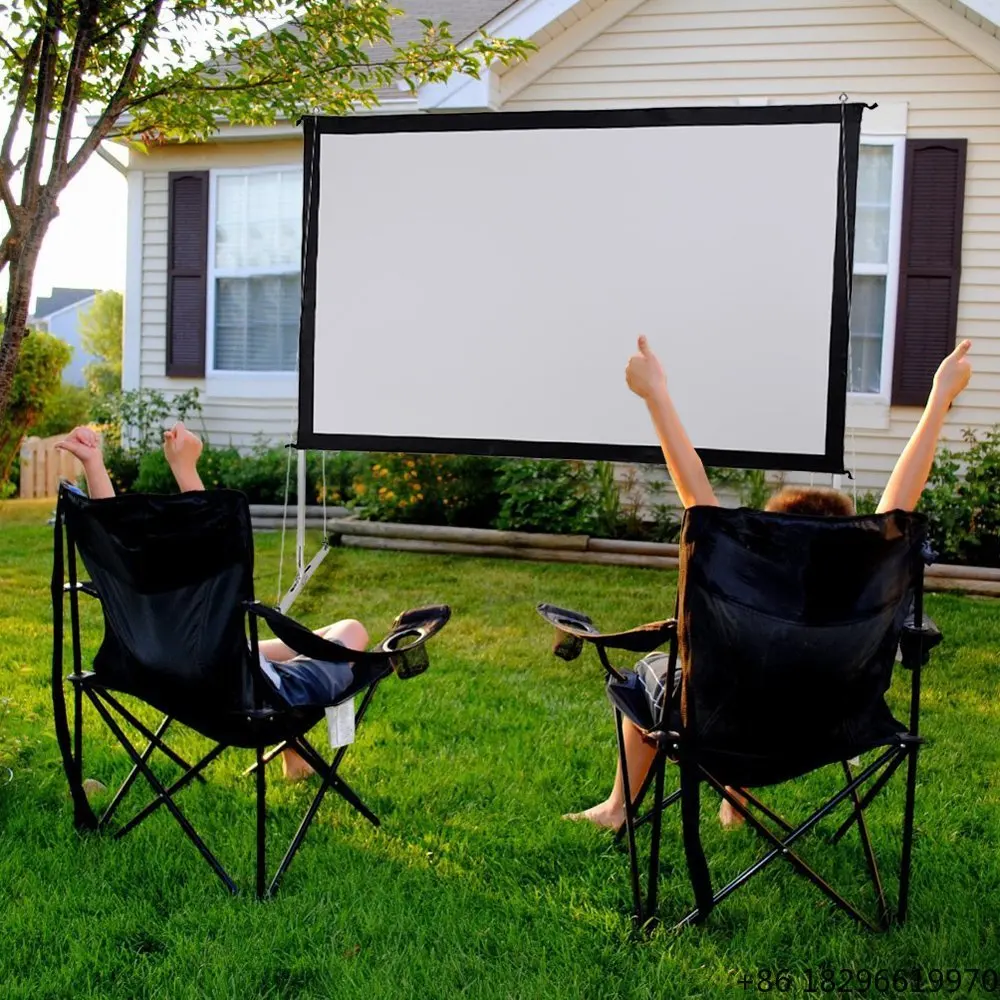 150 16:9 Inch Fast‑Fold Outdoor Projection Screen for Front and Rear for Outdoor Use