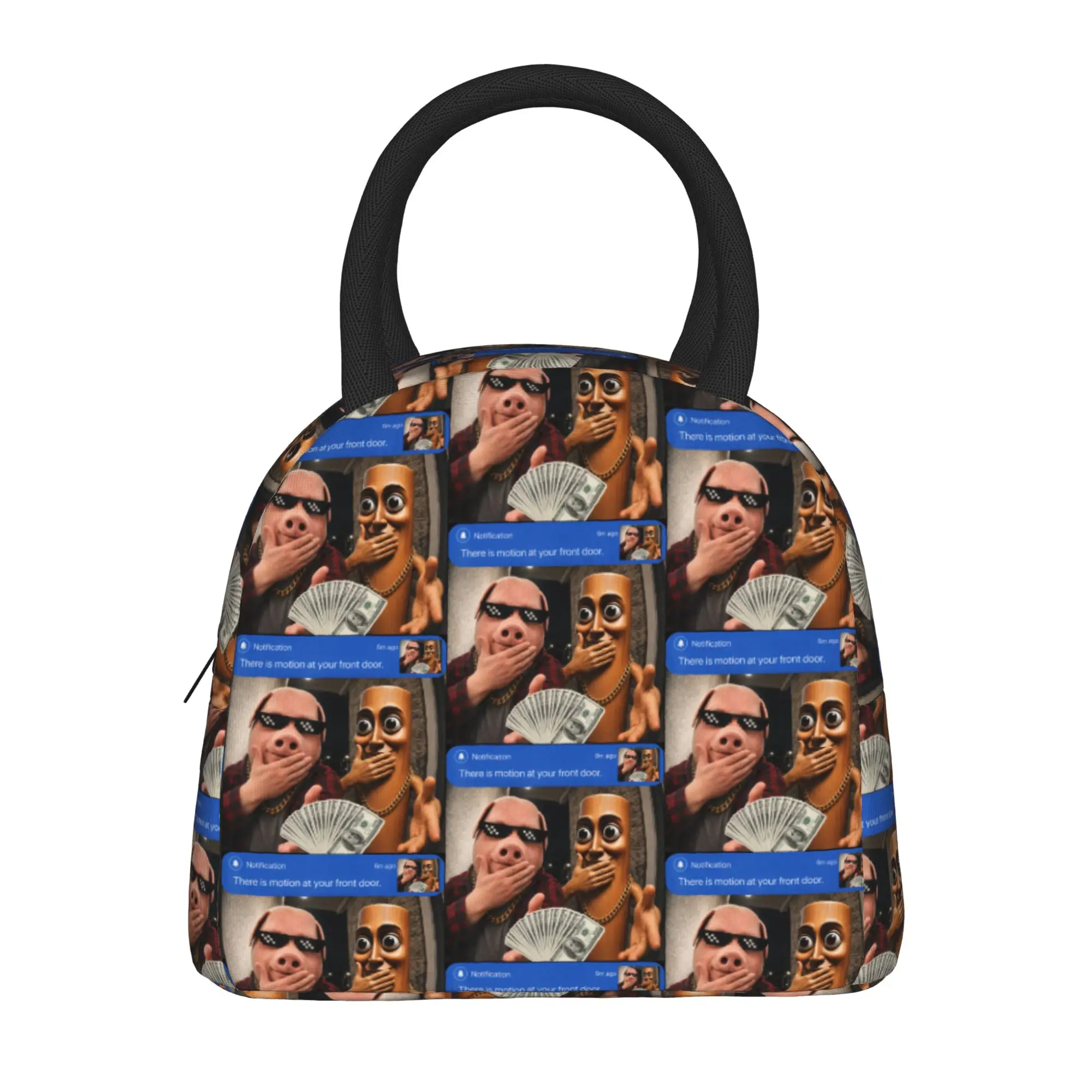 Motion Scuba Tung Tung Sahur John Pork Lunch Bag  Office Lunch Box For Child Fun Graphic Design Thermal Tote Handbags