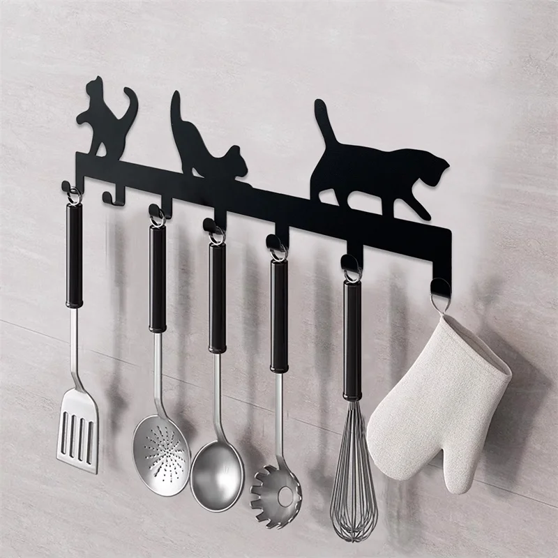 lovely cat shape metal Key Holder for Wall Decorative Key Mount Hanging Key Rack Hallway Entryway Office Kitchen decor