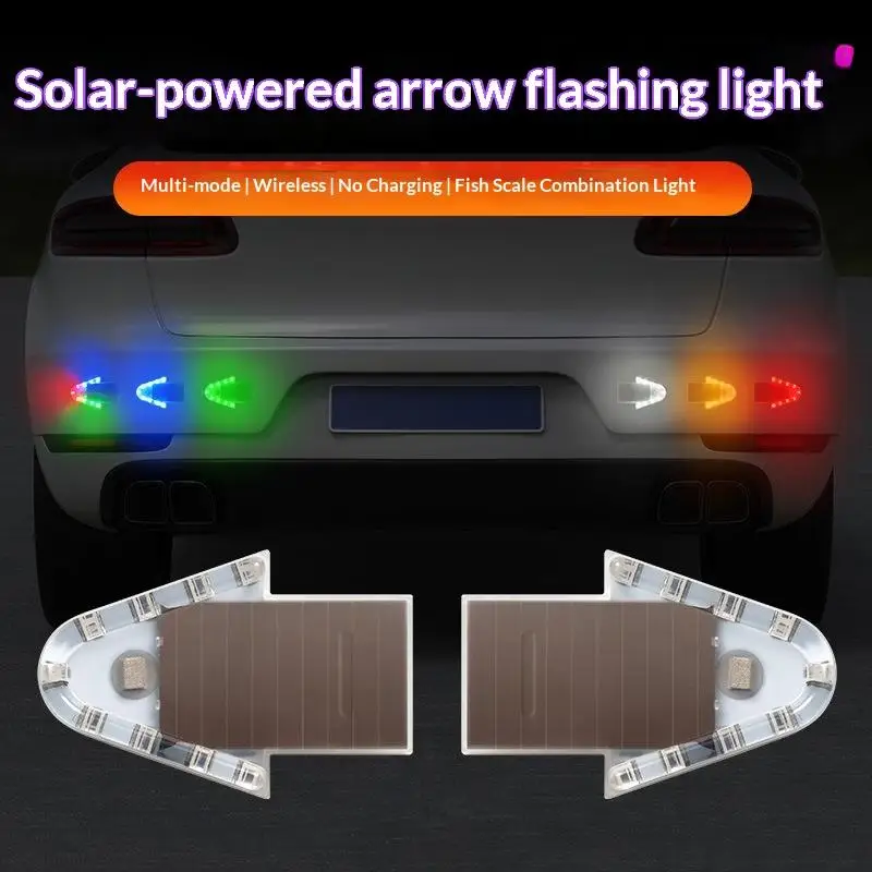 

Solar Car Arrow Flashing Light Wireless Multi Mode LED Warning Light For Car Truck Motorcycle Night Driving Safety