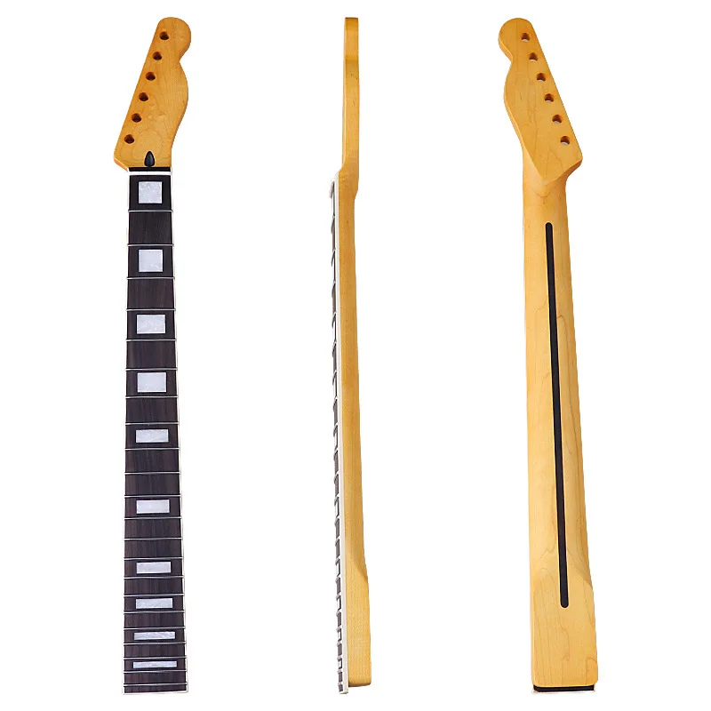 

6-string 22-fret yellow matte Canadian maple Rosewood fingerboard electric guitar neck DIY accessories