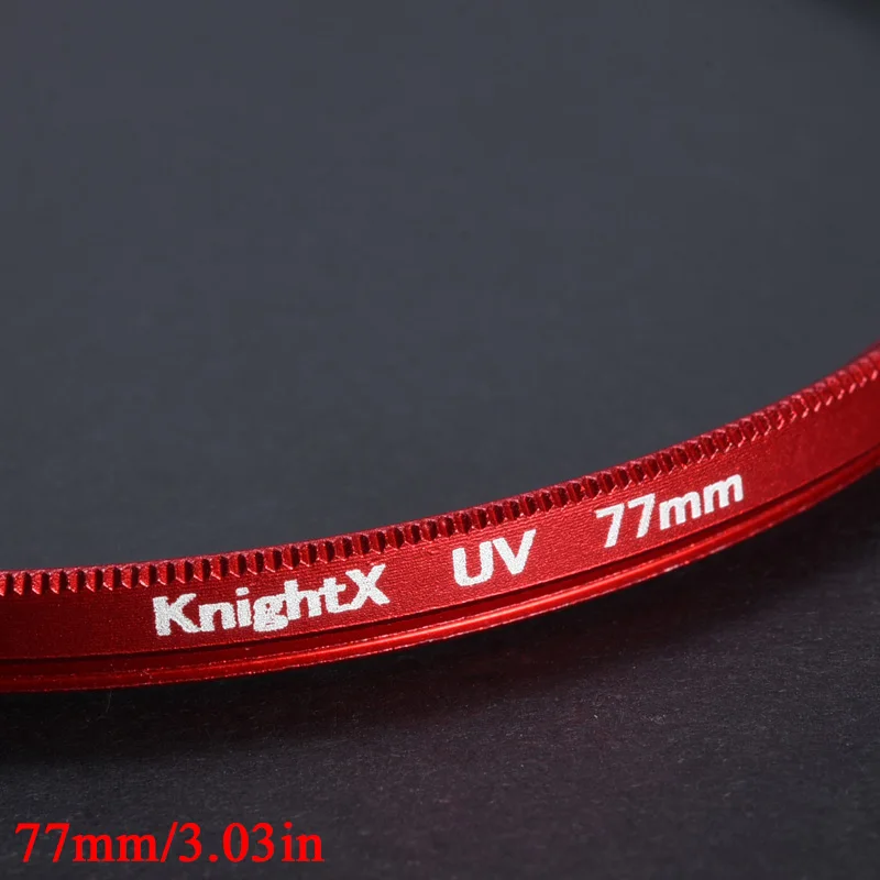 KnightX Red Frame UV Filter Lens Protector 49mm 52mm 55mm 58mm 62mm 67mm 72mm 77mm For Fuji Sony Canon Photography Accessories