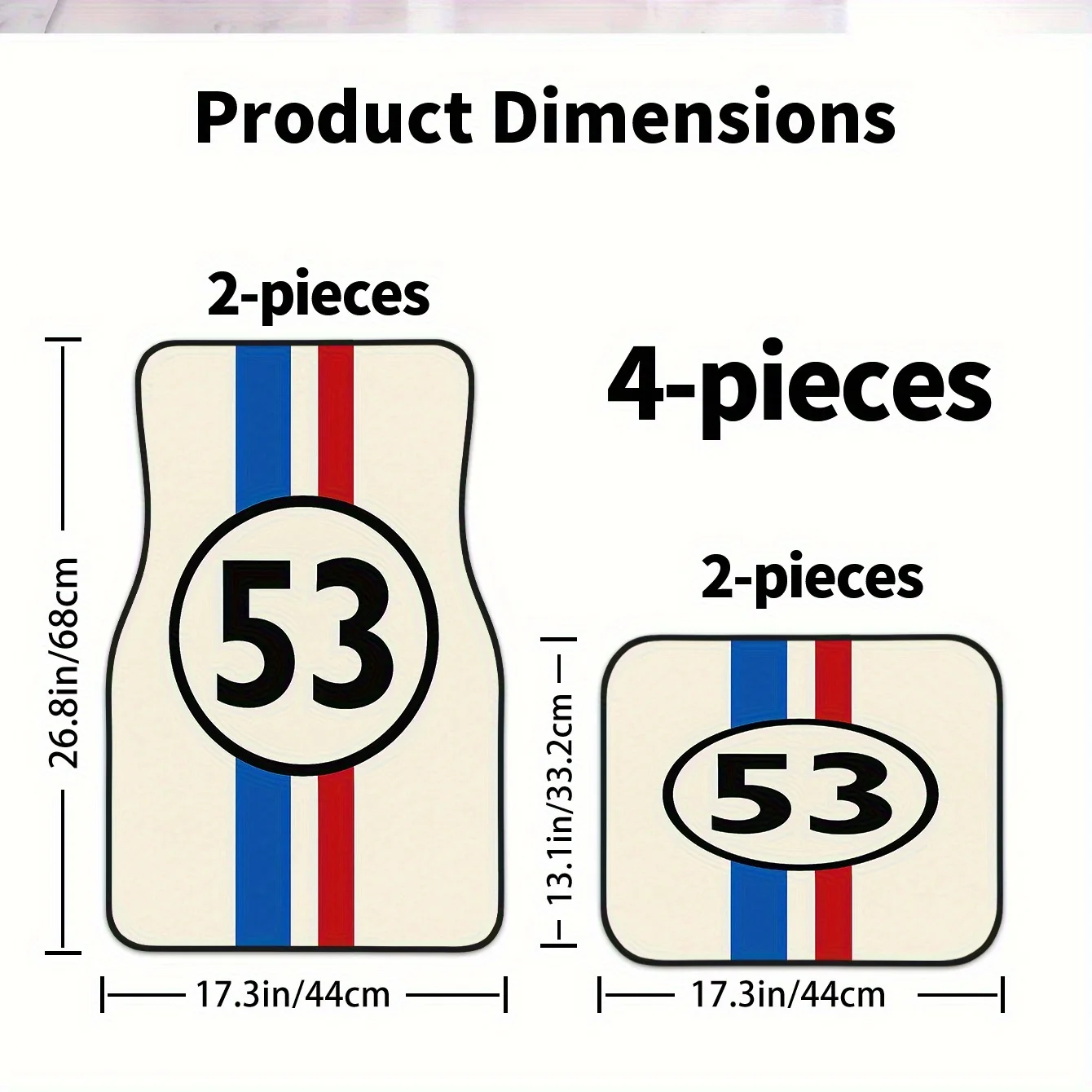 A Set Of Four High-End Car Interior Additions Featuring The Number 53 Design, Easy To Clean, Suitable For Both Front And Rear Se