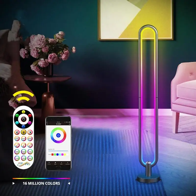 

Smart LED Atmosphere Floor Lamp For Bedroom Living Room Home Decor Colorful RGB Music Synchronization APP Remote USB Lamp