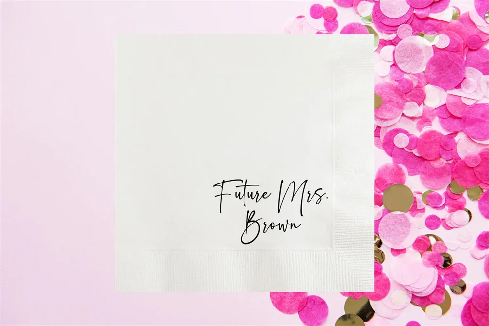 50PCS Future Mrs Bride Shower Napkins, Personalized Bridal Party, Printable Bachelorette Party Decor, Bridal Party, Bride Brunch