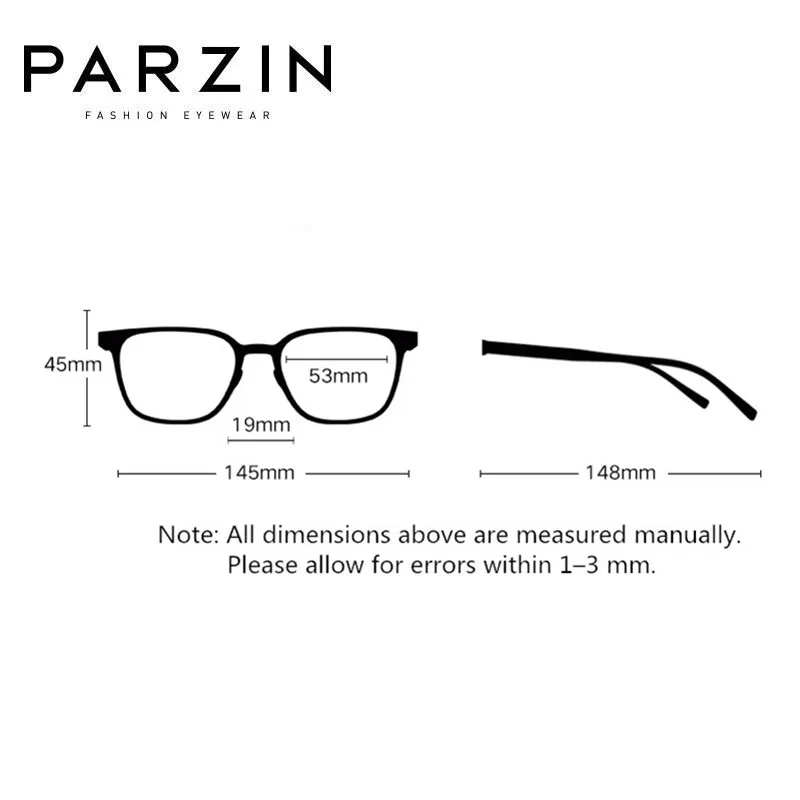 PARZIN Glasses Frame Men's and Women's New Lightweight PPSU Myopia Eyeglasses Frame  Fashion Eyewear PZ31163