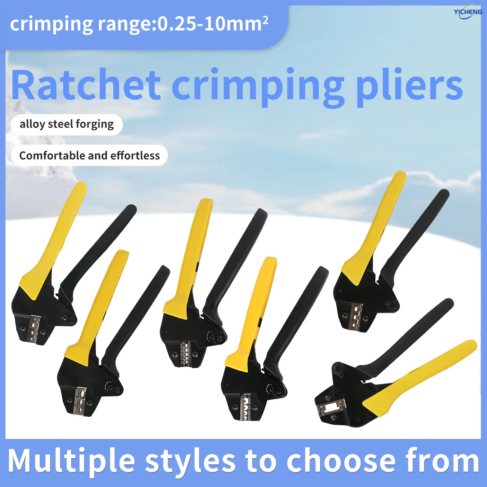 YICHENG Ratchet Wire Crimping Pliers Adjustable Self Adjusting Accurate Manual Tool for Cables and Industrial Terminals