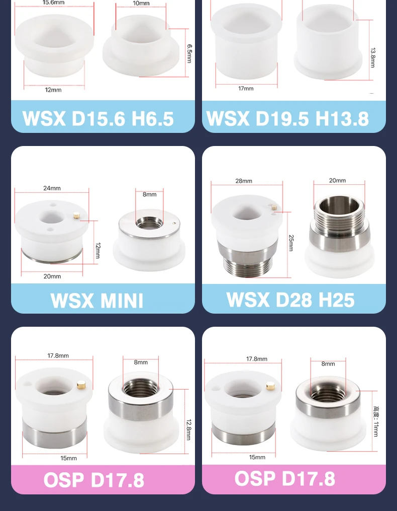 BOCI Original Laser Keramik Körper M11 * 0,75 H34 D 40,5 M11 M8 für BOCI BLT421 BLT421T BLT461 Laser Kopf Teile Laser schneiden Maschine – Detail 8