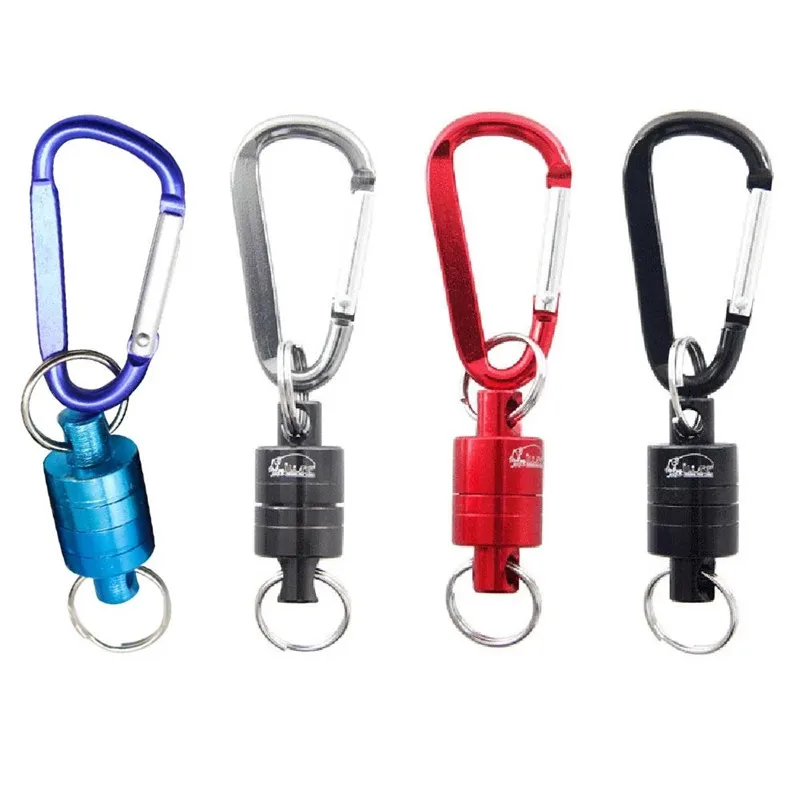 100Pcs Strong Magnetic Aluminum Alloy Snap Clip Lock Buckle Hook Keychain Outdoor Hanging Climbing Carabiner Clasps