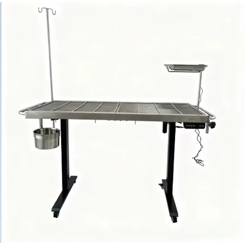 Medical Grade Stainless Steel Veterinary Surgery Table Electric Height Adjusting With Drainage Function