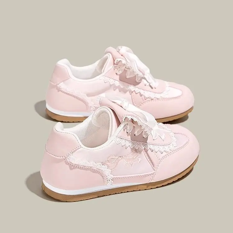 

Women's Breathable Lace Dequn oes Summer New Cloud Puff Ballet Trainers Low Top Rubber Sole Comfortable Spor Casual Sneakers