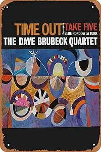 THE DAVE BRUBECK QUARTET Time Out '59 Art Print Retro Metal Tin Vintage Sign 12 X 8 Inch Home Bar Man Cave Wall Decor 1pc