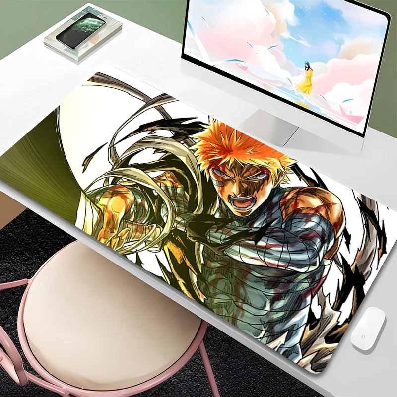 Mouse Pad Office Laptop Japan Anime Bleach Keyboard Pad PC Non Slip Extended Desk Mat Kurosaki Ichigo Mousepad 900x400 Mouse Mat