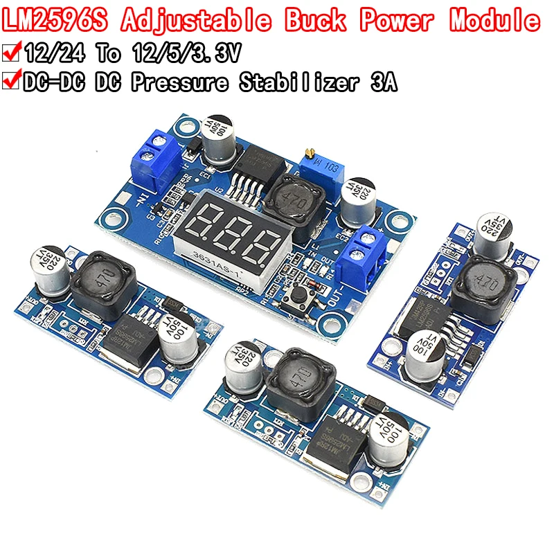 LM2596S DC-DC DC adjustable step-down power supply module regulator board 3A 12/24 to 12/5/3.3V