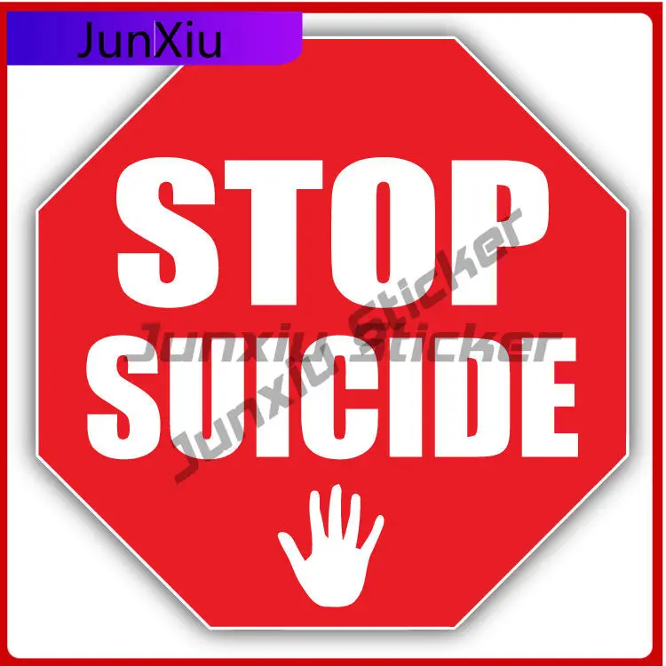

Stop Suicide Sign Car Sticker Exterior Accessories Decal For Car Bicycle Skateboard Laptop Rv Camper Windows Bumper Waterproof