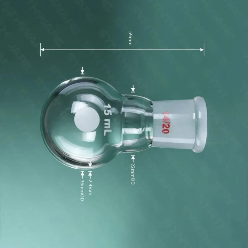 One Neck,5/10/15/25/50/75/100/200/250/300/500ml,14/20,Round Bottom Glass Flask,,Lab Bottle,Heavy Wall,SYNTHWARE