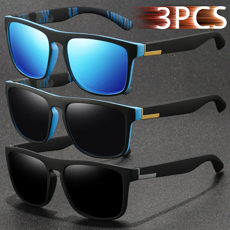 3 Stück Klassische Modische Quadratische Vintage-Sonnenbrille für Männer und Frauen Angeln Fahren Luxus-Marken-Designer Sonnenbrillen UV400 Schutz