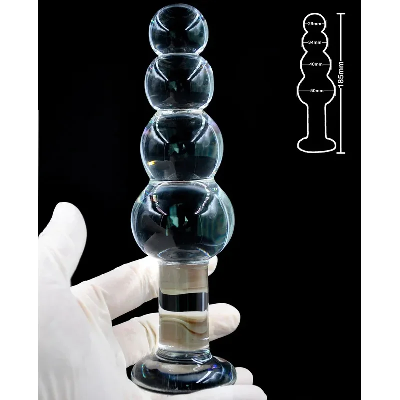 Large Pyrex glass anal beads big balls Crystal dildo penis butt plug artificial Dick masturbate adult sex toy for women men gay