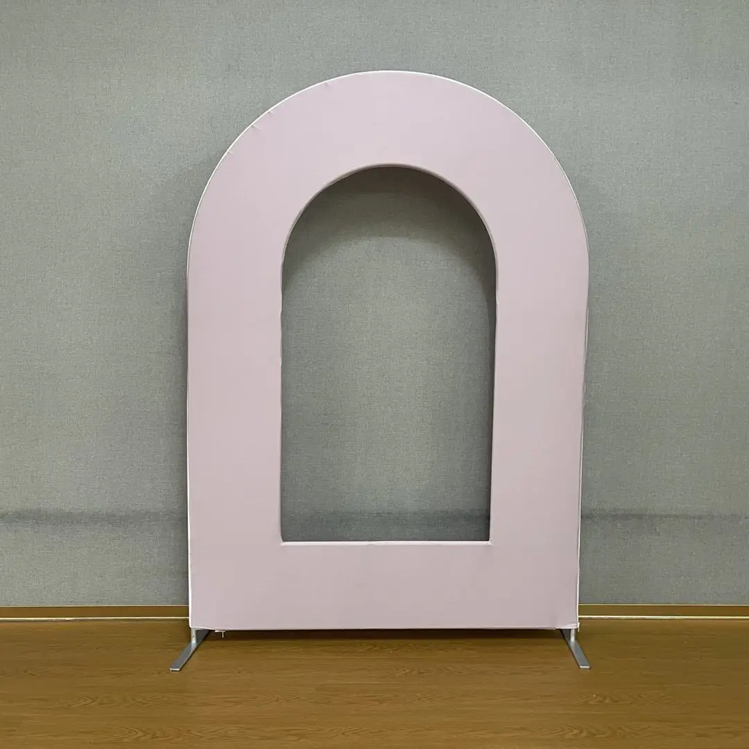 

Custom Pink Open Arch Backdrop Cover Solid Color Kids Baby Shower Birthday Wedding Chiara Wall Panel Arched Metal Stand Frame