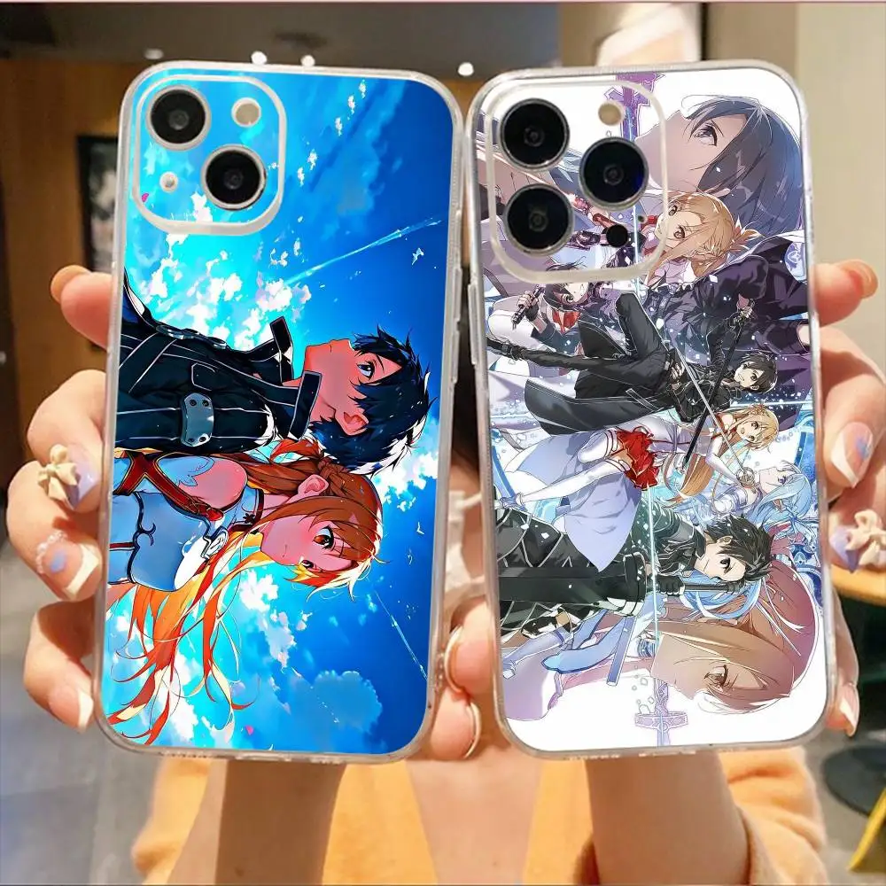 

S-Sword Art Online SAO Kirigaya Phone Case For iPhone17,16,15,14,13,12,11 Plus,Pro Max Soft Transparent Cover