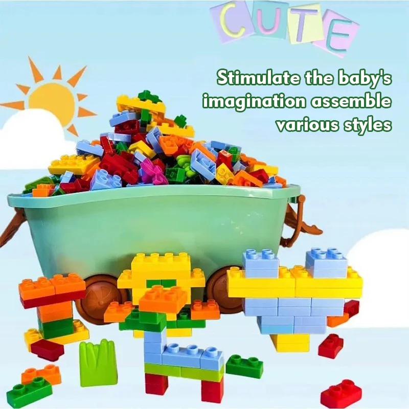 Duże klocki w workach luzem, kreatywne i wszechstronne klocki DIY, zabawka do samodzielnego montażu dla dzieci, domek dla początkujących.